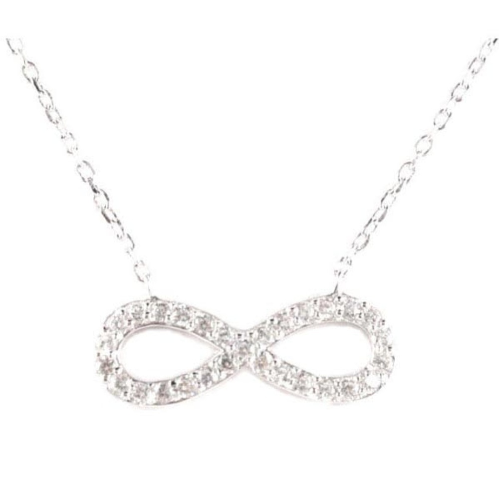 Infiniti necklace with faux diamond